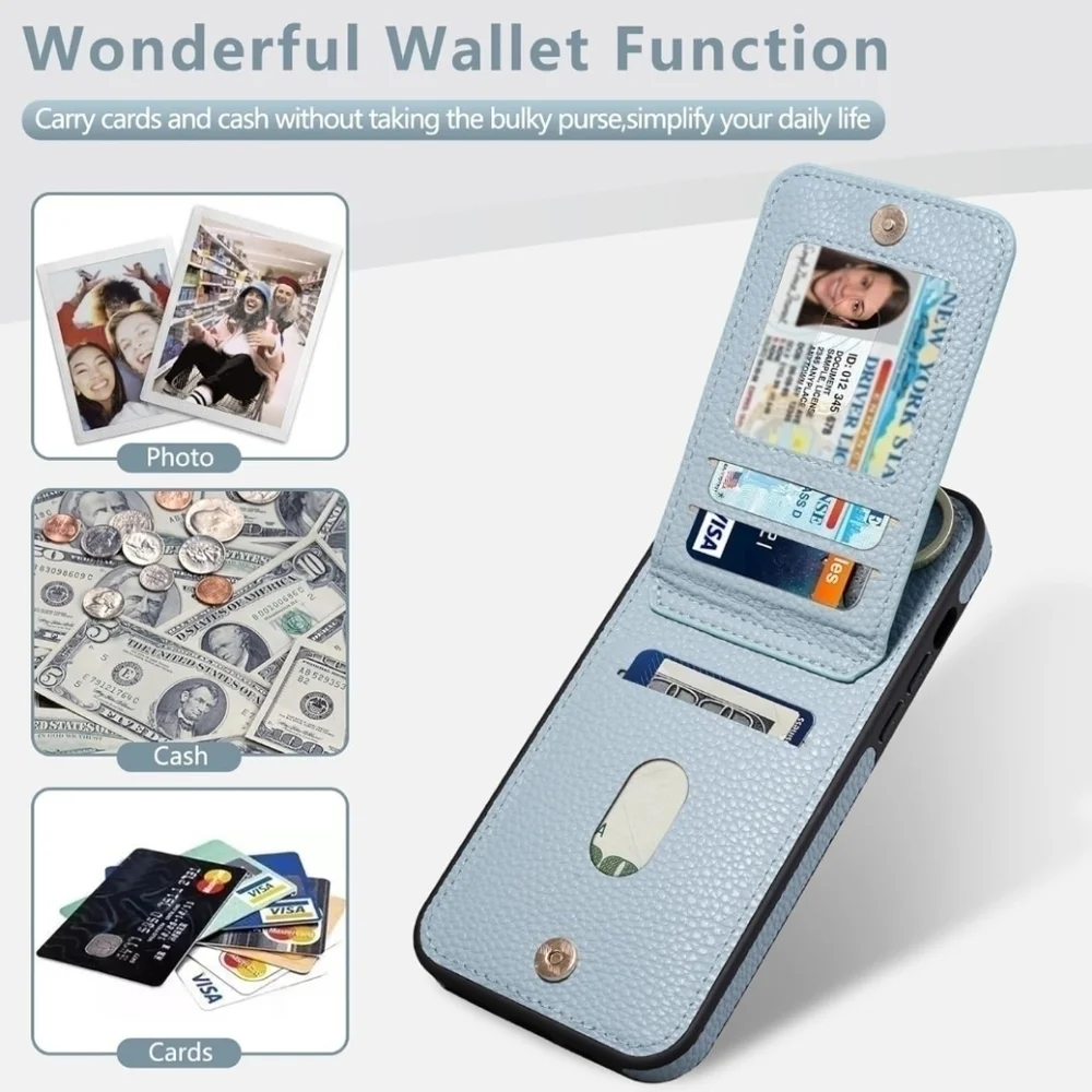 Iphone 15 6.7  wallet case blue new without tag
